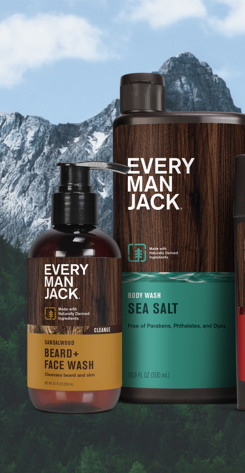 Naturally Derived Outdoor Inspired - Photo of Products over a mountain range