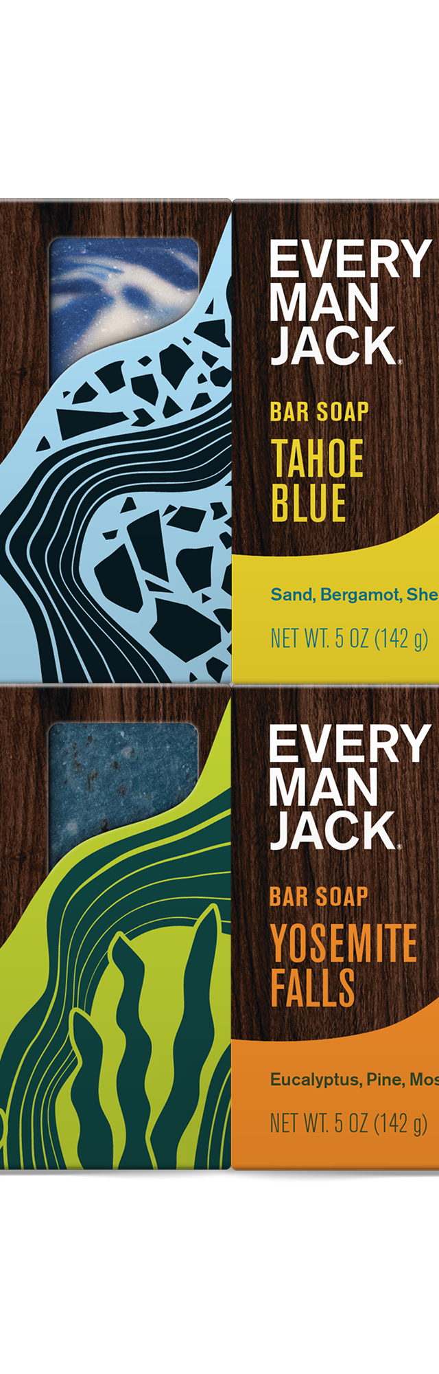Cold Plunge Kit featuring Glacier Bay, Tahoe Blue, Pacific Dive, and Yosemite Falls bar soaps