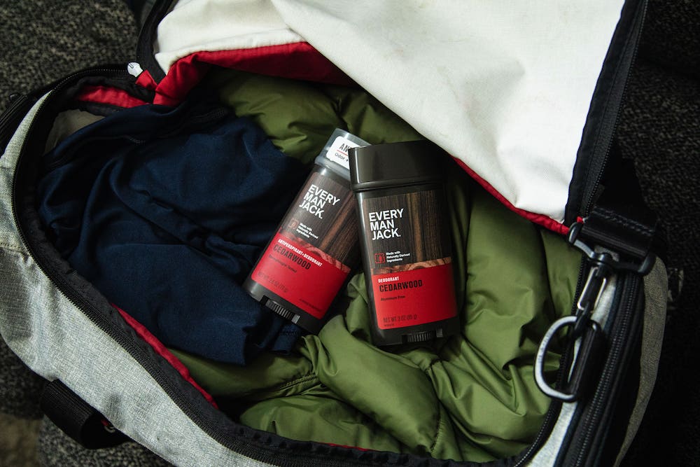 Gym bag with deodorant