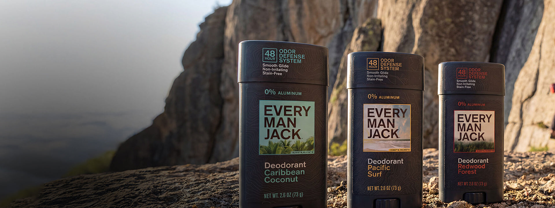 Arrangement of deodorant on a mountain side 