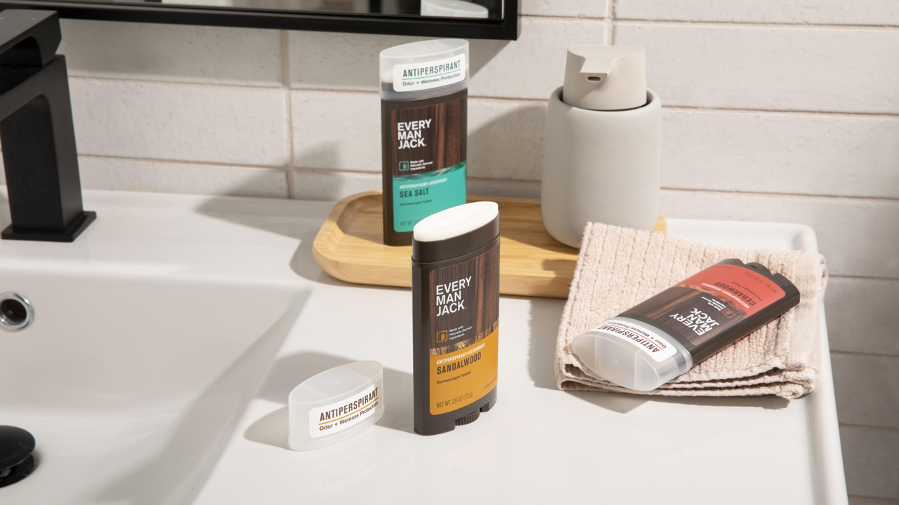 Bathroom Counter with Antiperspirant