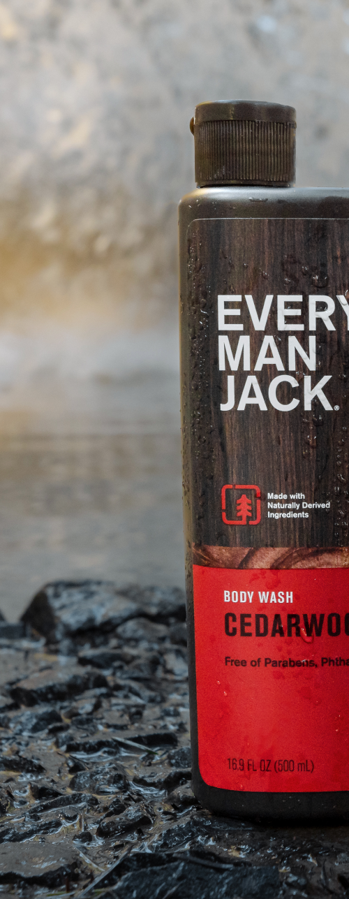Every Man Jack products in a haunted Halloween forest