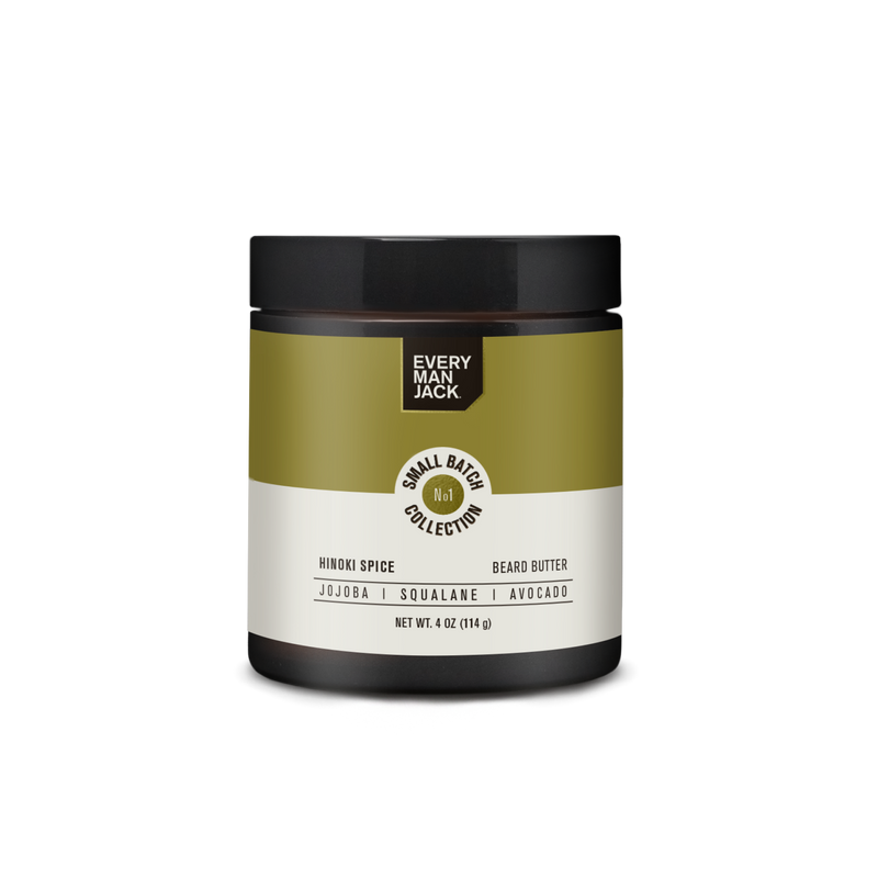 Every Man Jack Small Batch Collection No 1 Hinoki Spice Beard Butter with Jojoba, Squalane, Avocado