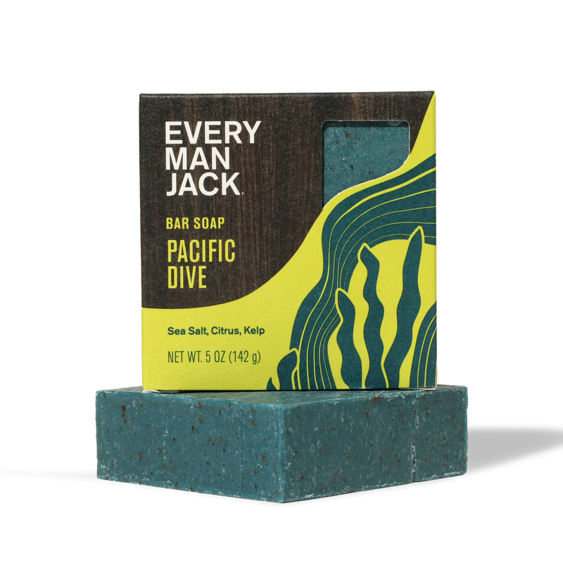 Every Man Jack bar soap Pacific Dive with sea salt, citrus, kelp, 5 oz