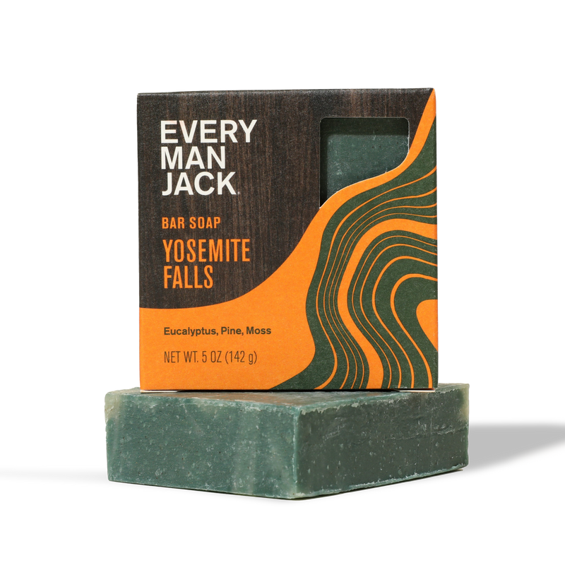 EVERY MAN JACK BAR SOAP, YOSEMITE FALLS — Eucalyptus, Pine, Moss; NET WT. 5 OZ (142 g)