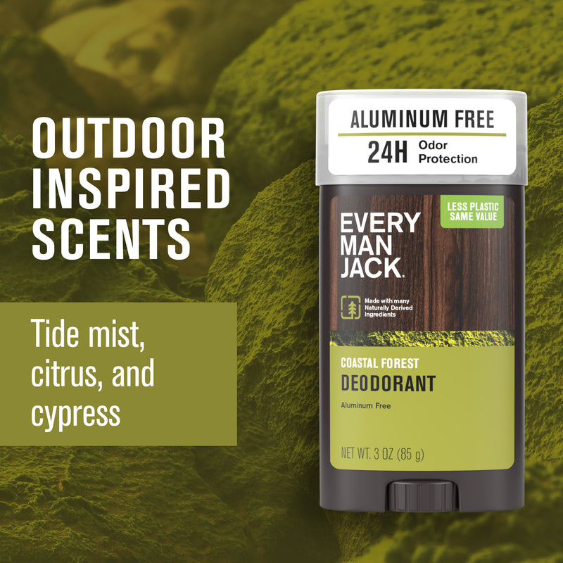 Every Man Jack Coastal Forest deodorant stick labeled 