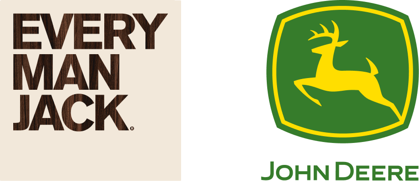 'Every Man Jack' and 'John Deere' logos