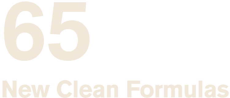 Graphic showing headline 65 New Clean Formulas