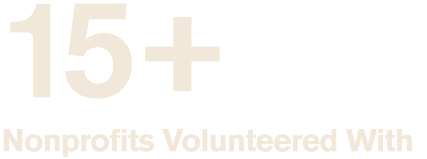 Text banner showing that Every Man Jack volunteered with more than 15 nonprofits