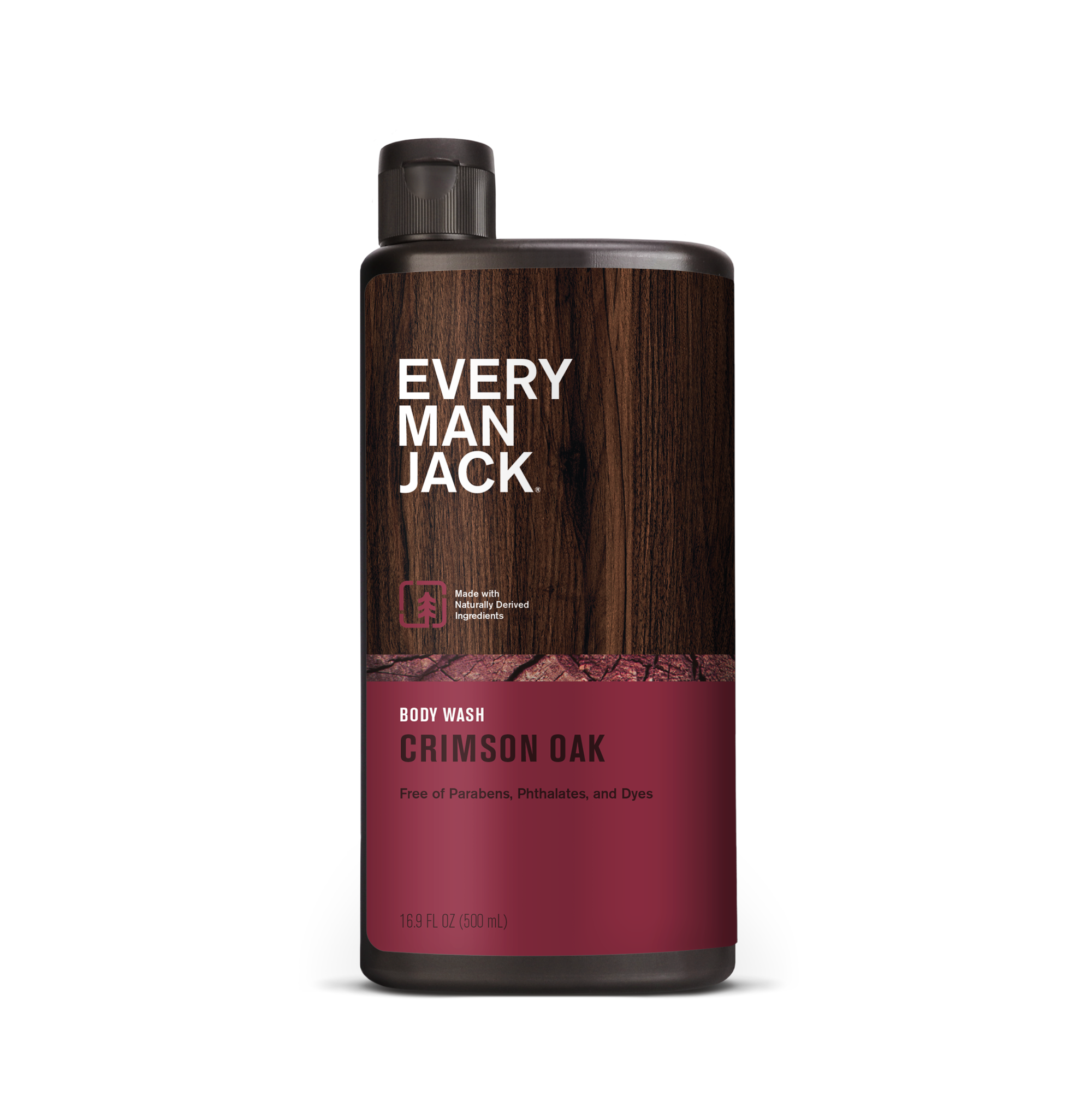 Crimson Oak / Standard (7346569117858) Every Man Jack Crimson Oak Body Wash bottle, 16 fl oz, free of parabens, phthalates, and dyes.